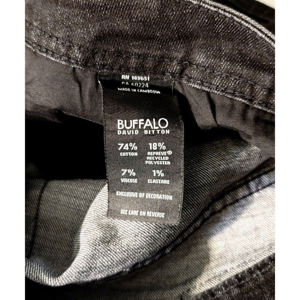 Buffalo David Bitton Men's 38x30 Straight Stretch Jackson 5-pocket Jeans Black - Picture 10 of 12
